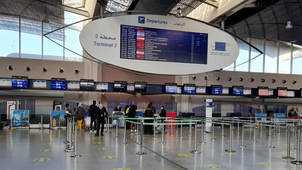 Dedicated check-in counters and baggage drop-off desks at Casablanca Mohammed V Airport